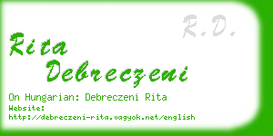 rita debreczeni business card